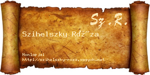 Szihelszky Róza névjegykártya